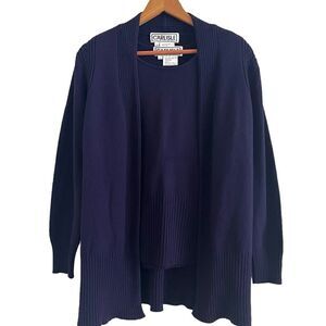 Vintage Carlisle Merino Wool Cardigan Sweater twin set Cami size L